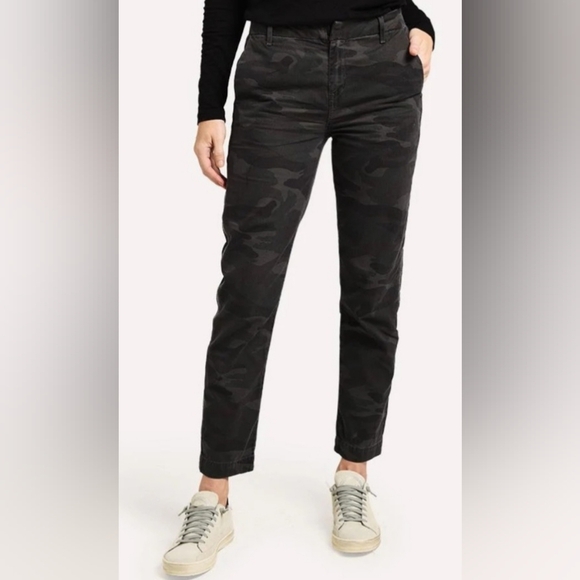 Anthropologie SUNDRY N61 Gray Smoke Camo Cotton Jogger Pants Ankle Zip Womens 28 - Picture 2 of 10